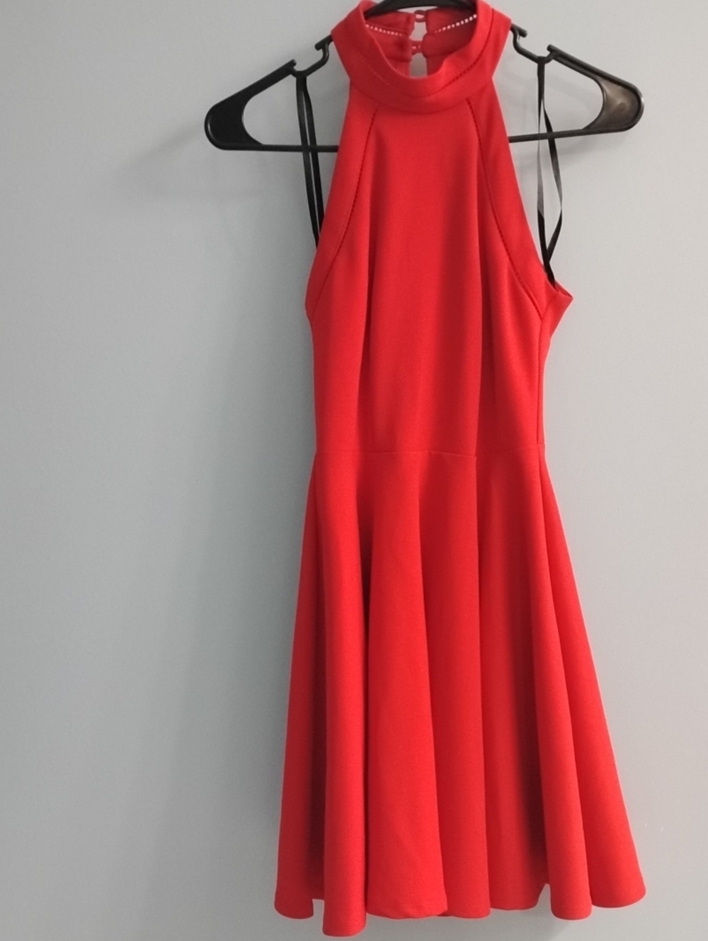 B Darlin One-Shoulder Red Halter Fit & Flare Dress Size 1/2